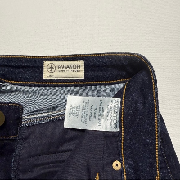 AVIATOR Best Travel Jeans Straight Dark Indigo Wash Denim 30 - Picture 6 of 8